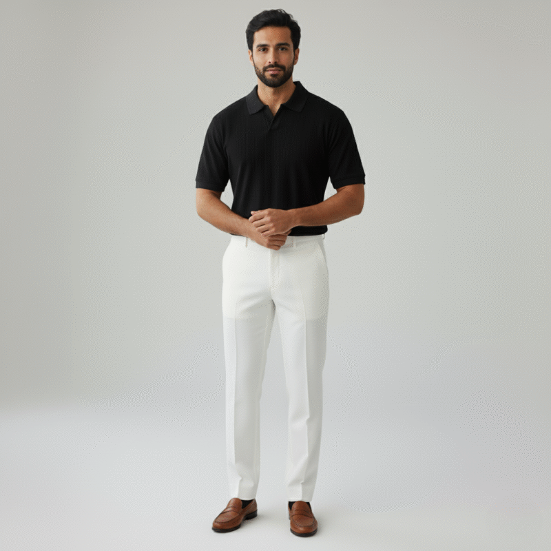 Carbon Black Knitted Polo - Image 5