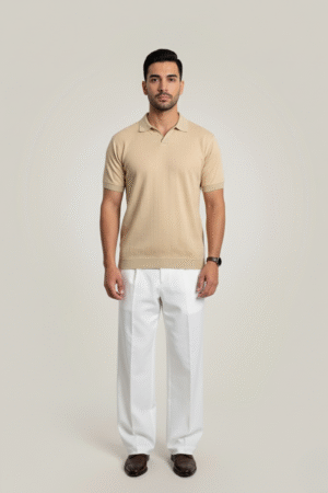 Sandstone Beige Knitted Polo