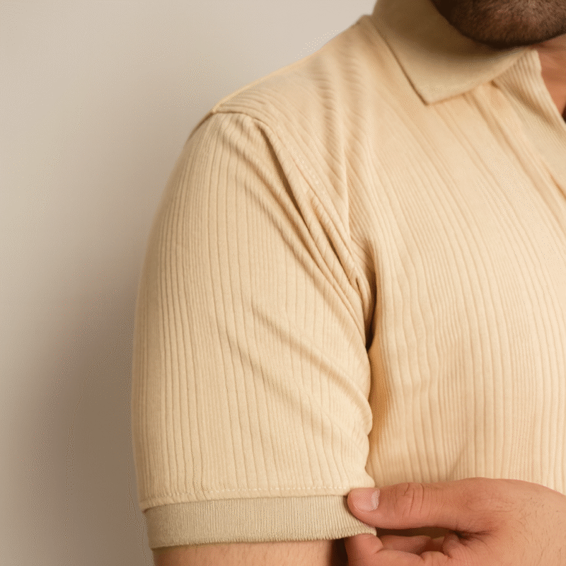 Sandstone Beige Knitted Polo - Image 3