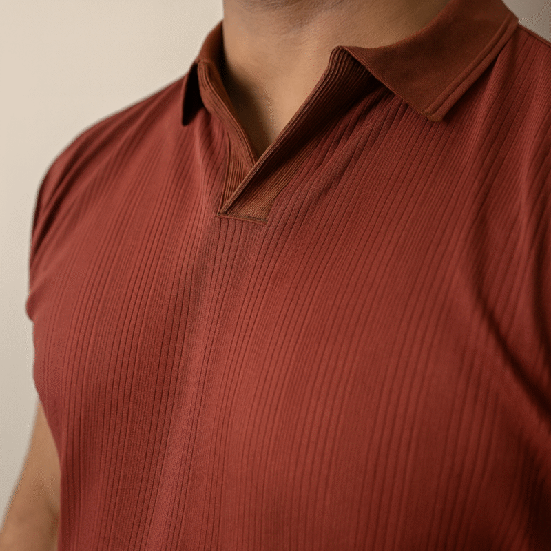Hazelnut Brown Knitted Polo - Image 5