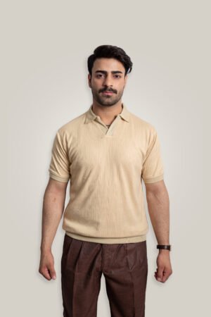 Sandstone Beige Knitted Polo