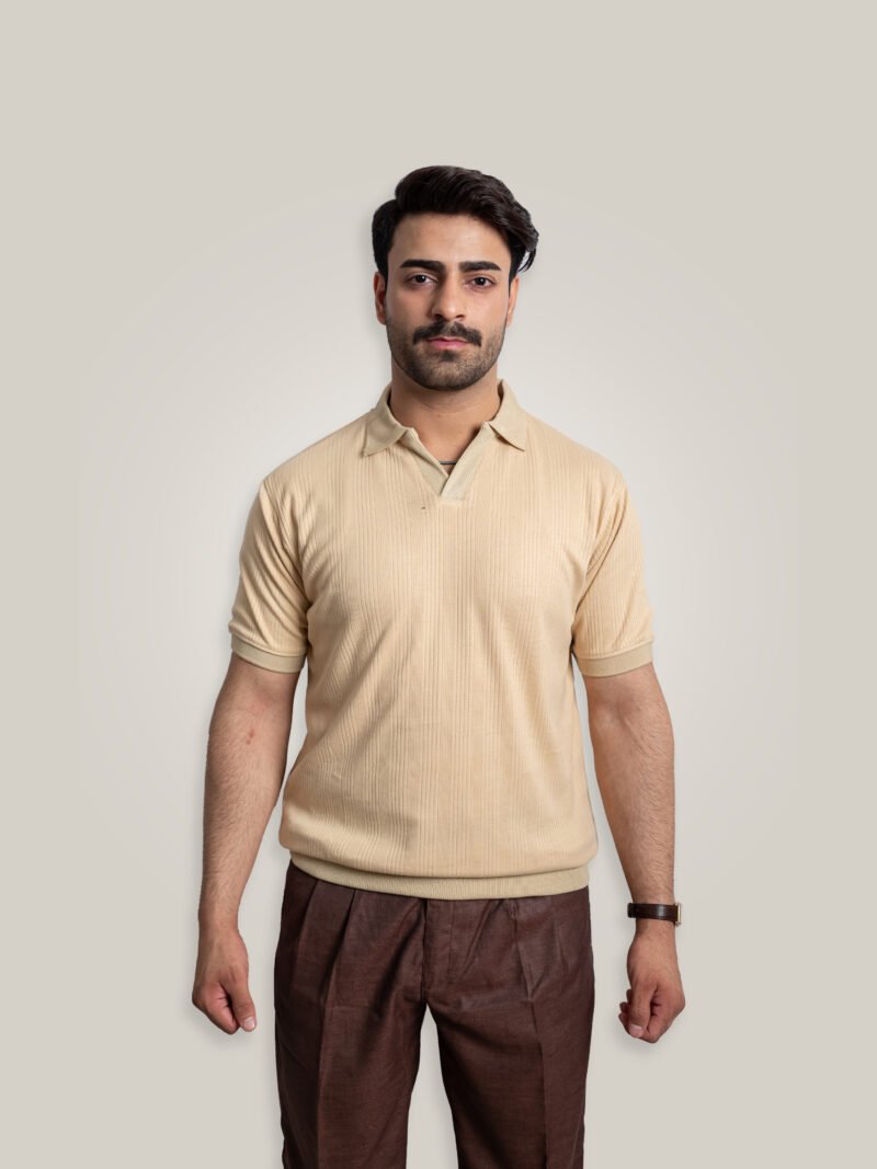 Sandstone Beige Knitted Polo