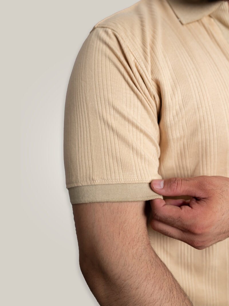 Sandstone Beige Knitted Polo - Image 2