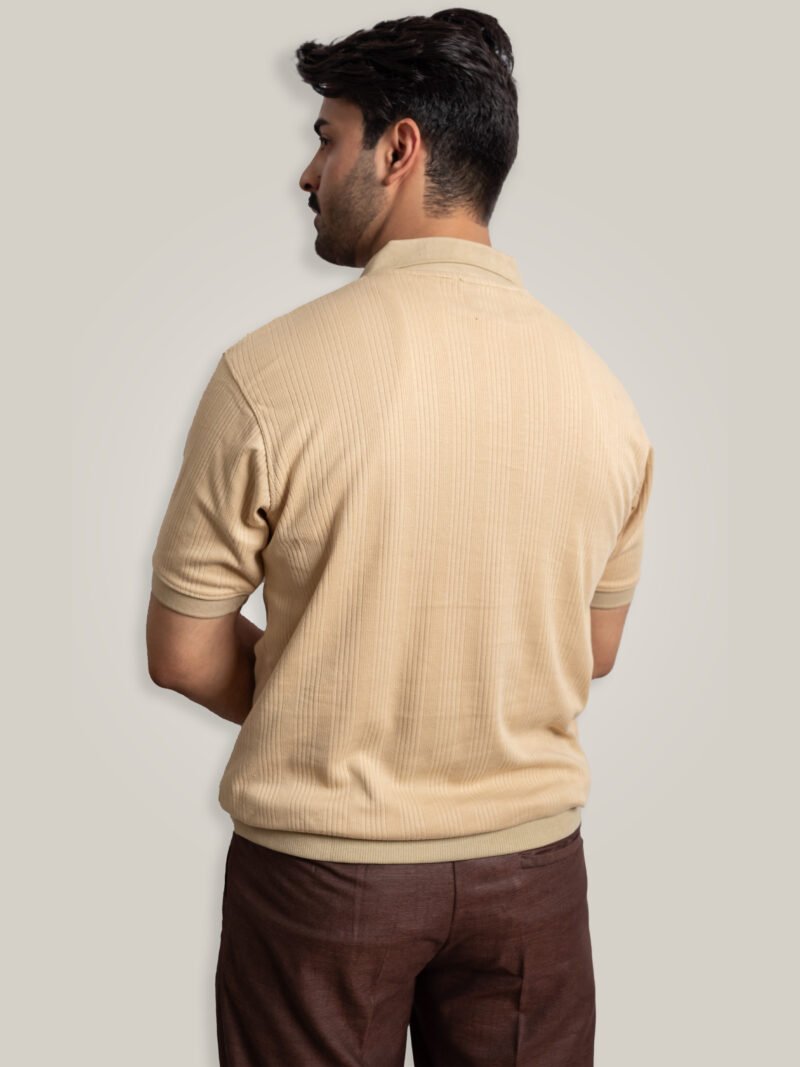 Sandstone Beige Knitted Polo - Image 5