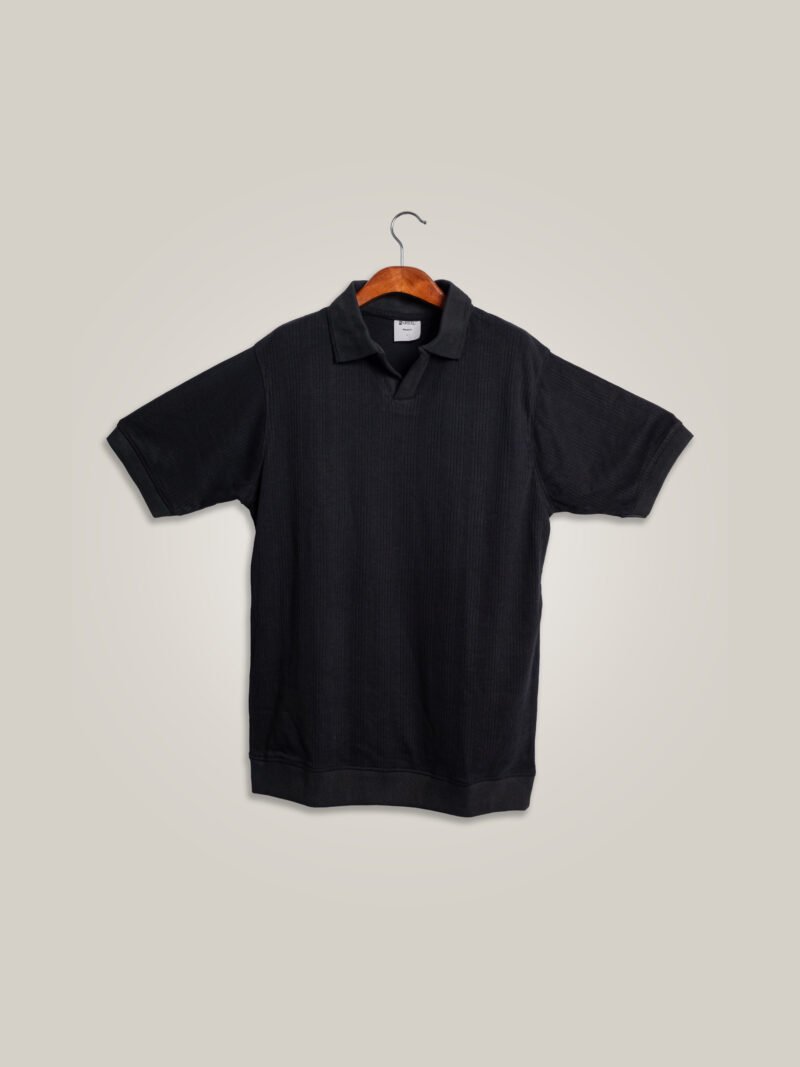 Carbon Black Knitted Polo - Image 3