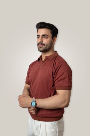 Hazelnut Brown Knitted Polo