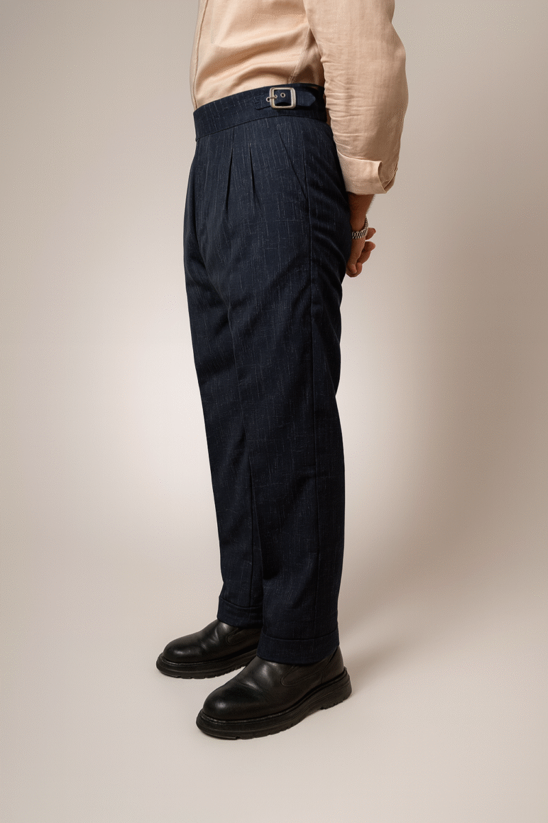 Textured Blue Gurkha Pants - Image 2