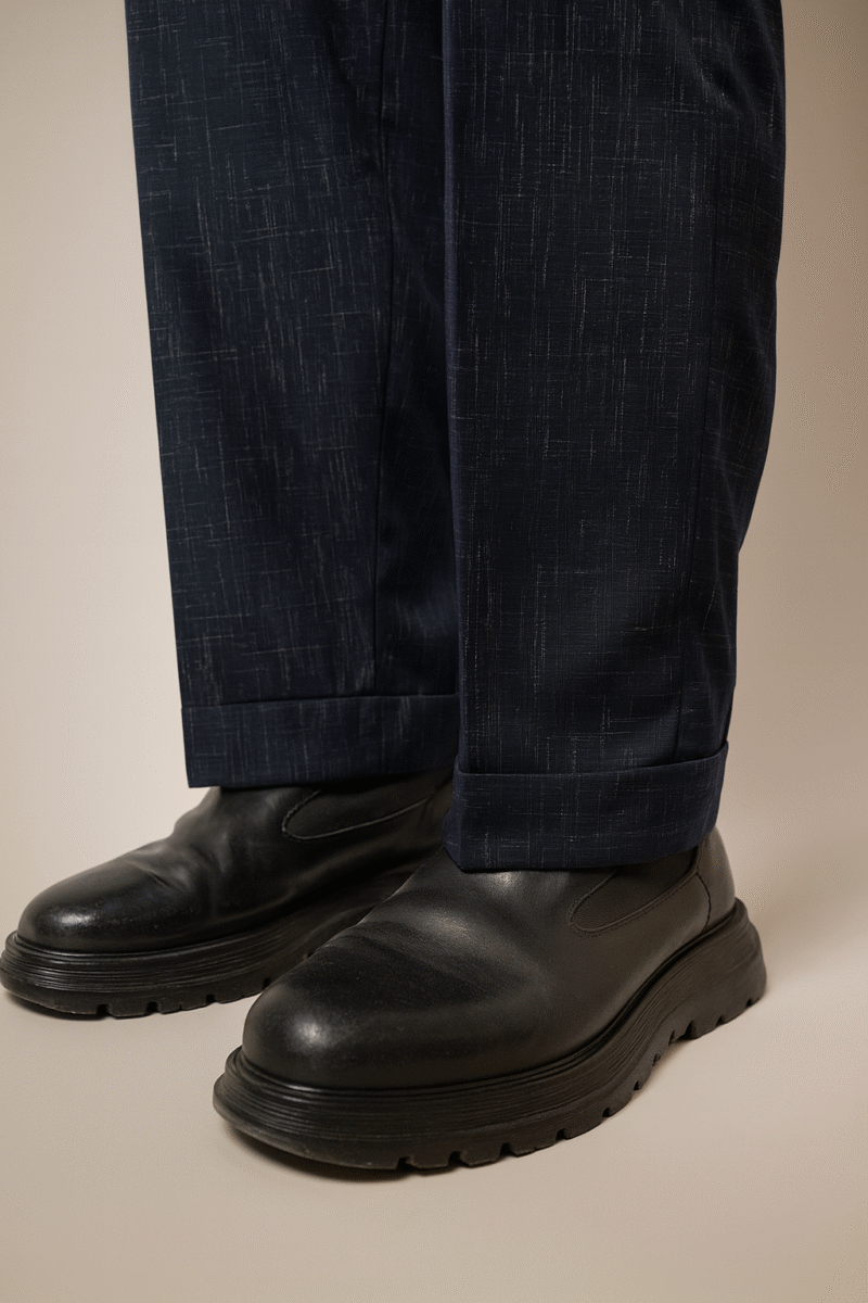 Textured Blue Gurkha Pants - Image 3